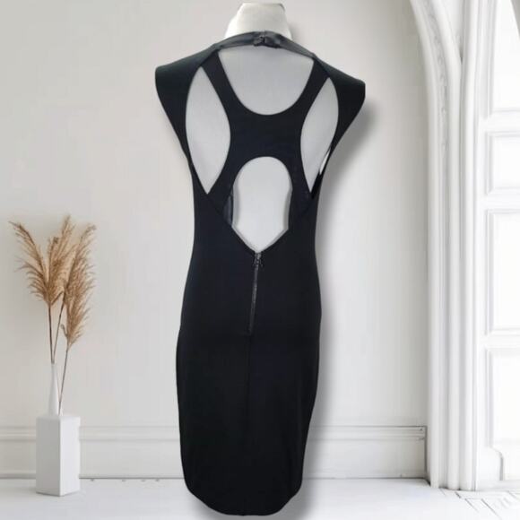 Alice + Olivia Dresses & Skirts - Alice + Olivia Black Backless Cutout Mini Dress Stretch Jersey Size 6